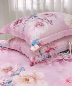 Bộ chăn ga gối Tencel 60S Mộng hồng | Lullaby Bedding | Chăn ga gối Tencel | Tencel 60S