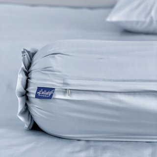 Chăn ga Cotton supima Xanh Ice blue phối xám