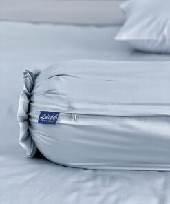 Chăn ga Cotton supima Xanh Ice blue phối xám