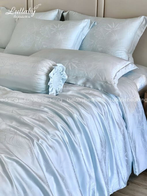 Chăn ga gối Tencel dệt kim xanh mint | Chăn ga cưới | Lullaby Beding