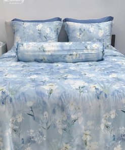 Chăn ga gối Tencel 100S Hoa Diên Vỹ Lullaby Bedding