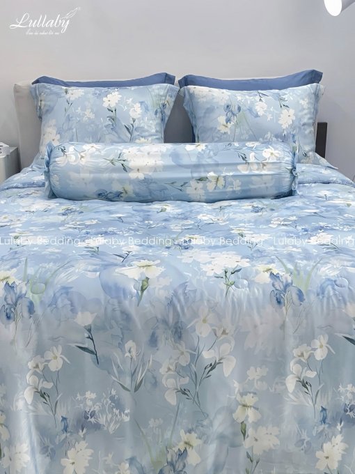 Chăn ga gối Tencel 100S Hoa Diên Vỹ Lullaby Bedding