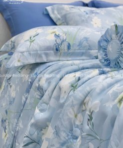 Chăn ga gối Tencel 100S Hoa Diên Vỹ Lullaby Bedding