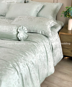 Chăn ga gối Tencel dệt kim - Green Flower| Lullaby Bedding