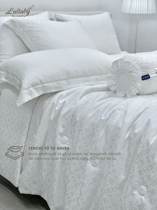 Chăn ga gối Tencel dệt kim - Pure White | Lullaby Bedding