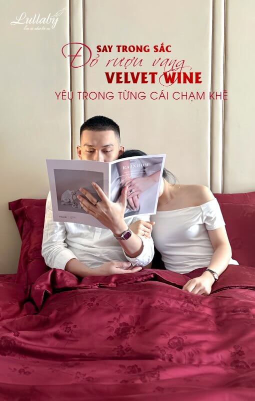 Chăn ga gối Tencel dệt kim đỏ | Chăn ga cưới | Lullaby Beding