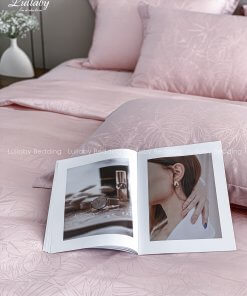 Chăn ga gối Tencel dệt kim hồng | Chăn ga cưới | Lullaby Beding