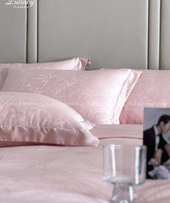 Chăn ga gối Tencel dệt kim hồng | Chăn ga cưới | Lullaby Beding