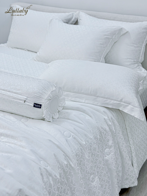 Chăn ga gối Tencel dệt kim - Pure White | Lullaby Bedding