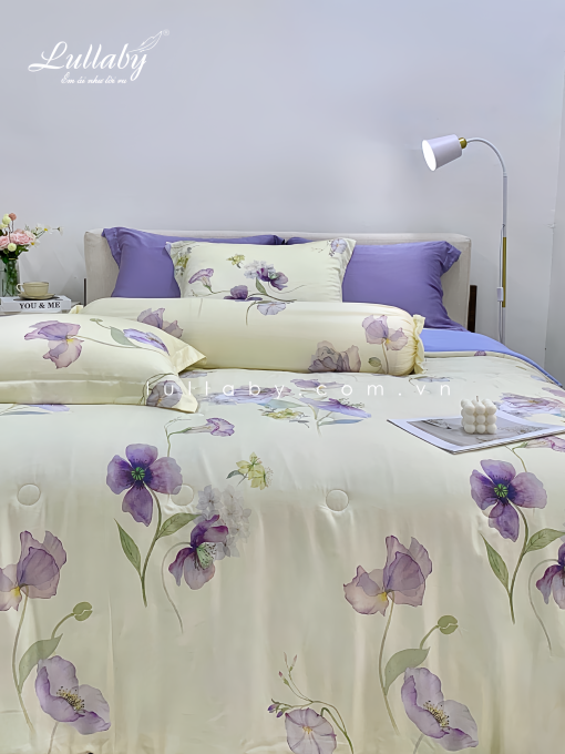 Chăn ga gối Tencel 60S Hoa Clematis | Lullaby Bedding