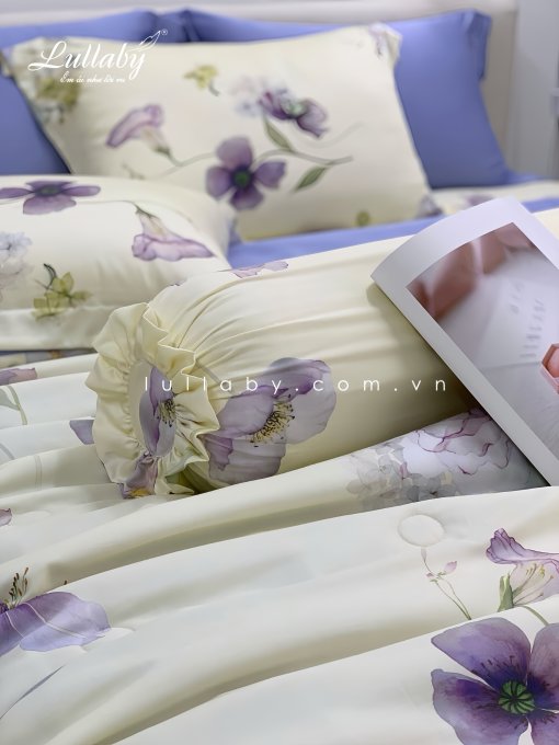 Chăn ga gối Tencel 60S Hoa Clematis | Lullaby Bedding