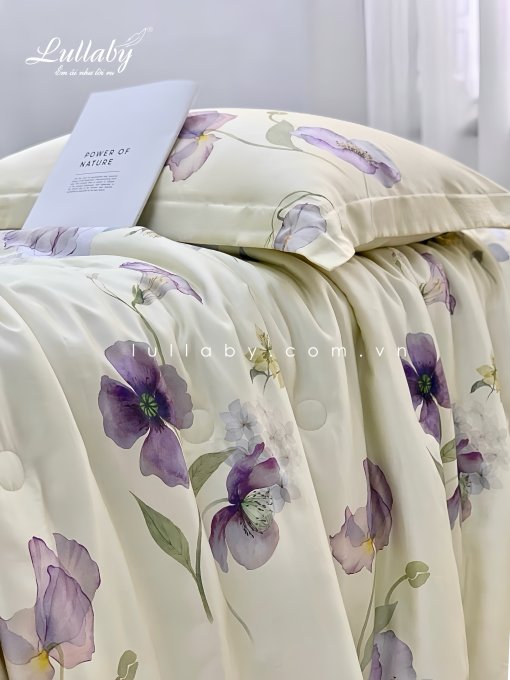 Chăn ga gối Tencel 60S Hoa Clematis | Lullaby Bedding
