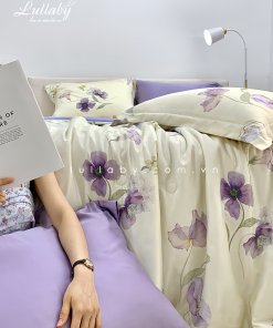 Chăn ga gối Tencel 60S Hoa Clematis | Lullaby Bedding
