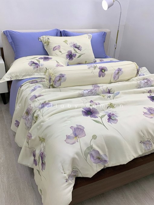 Chăn ga gối Tencel 60S Hoa Clematis | Lullaby Bedding