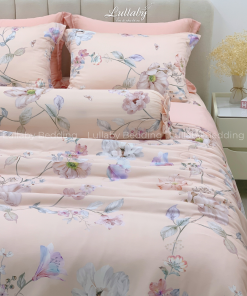 Chăn ga gối Tencel 60S hoa anh đào| Lullaby Bedding | Chăn ga gối đệm Lullaby | Chăn ga gối Tencel | Chăn ga gối cao cấp