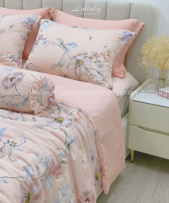 Chăn ga gối Tencel 60S hoa anh đào| Lullaby Bedding | Chăn ga gối đệm Lullaby | Chăn ga gối Tencel | Chăn ga gối cao cấp