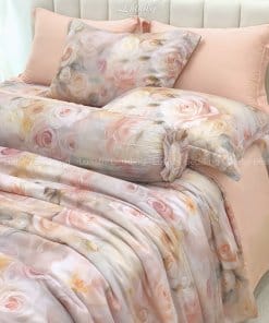 Chăn ga gối Tencel 60S Hoa hồng voan | Lullaby Bedding | Chăn ga gối đệm Lullaby | Chăn ga gối Tencel | Chăn ga gối cao cấp