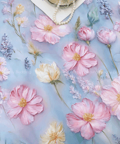 Chăn ga gối Tencel 60S Hoa xuân lam | Lullaby Bedding | Chăn ga gối đệm Lullaby | Chăn ga gối Tencel | Chăn ga gối cao cấp