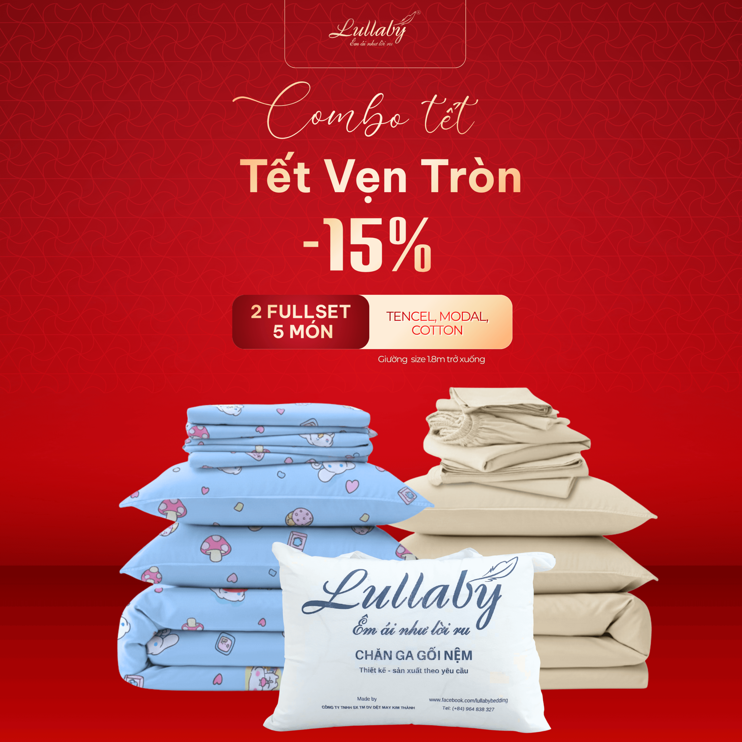 Combo chăn ga đón Tết | Lullaby Bedding 