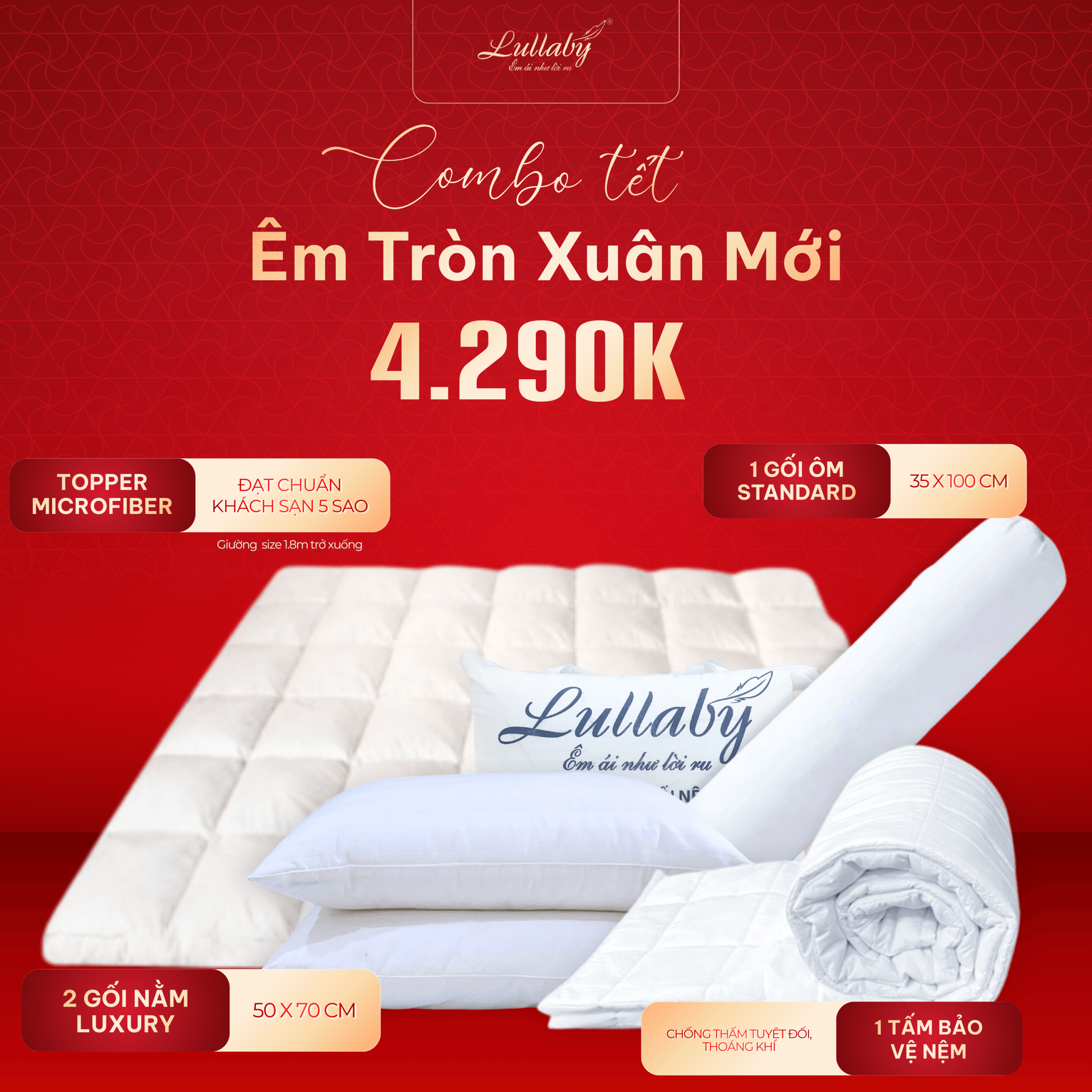 Combo chăn ga đón Tết | Lullaby Bedding 