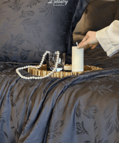 Chăn ga gối Tencel dệt kim xám | Chăn ga cưới | Lullaby Beding