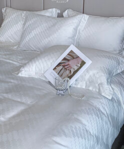 Chăn ga gối Tencel dệt kim trắng | Chăn ga cưới | Lullaby Beding