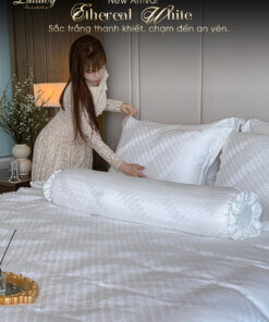 Chăn ga gối Tencel dệt kim trắng | Chăn ga cưới | Lullaby Beding