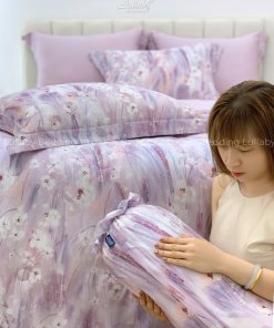 Bộ chăn ga gối Tencel 60S Hoa Tulip | Lullaby Bedding | Chăn ga gối Tencel | Tencel 60S