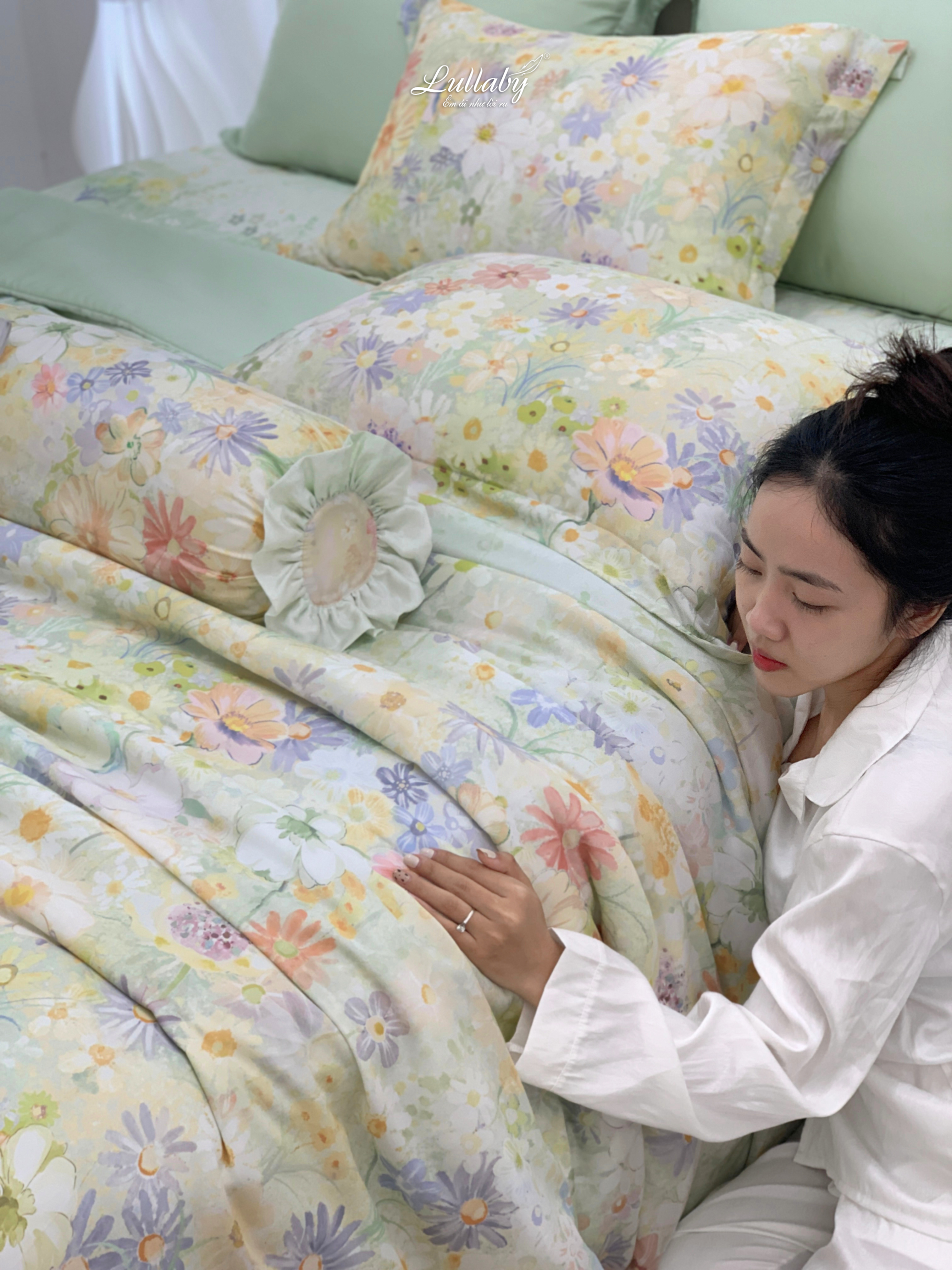 314 Bộ chăn ga gối Tencel 60S Daisy | Lullaby Bedding | Chăn ga gối Tencel | Tencel 60S